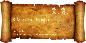 Kácsor Nimfa névjegykártya